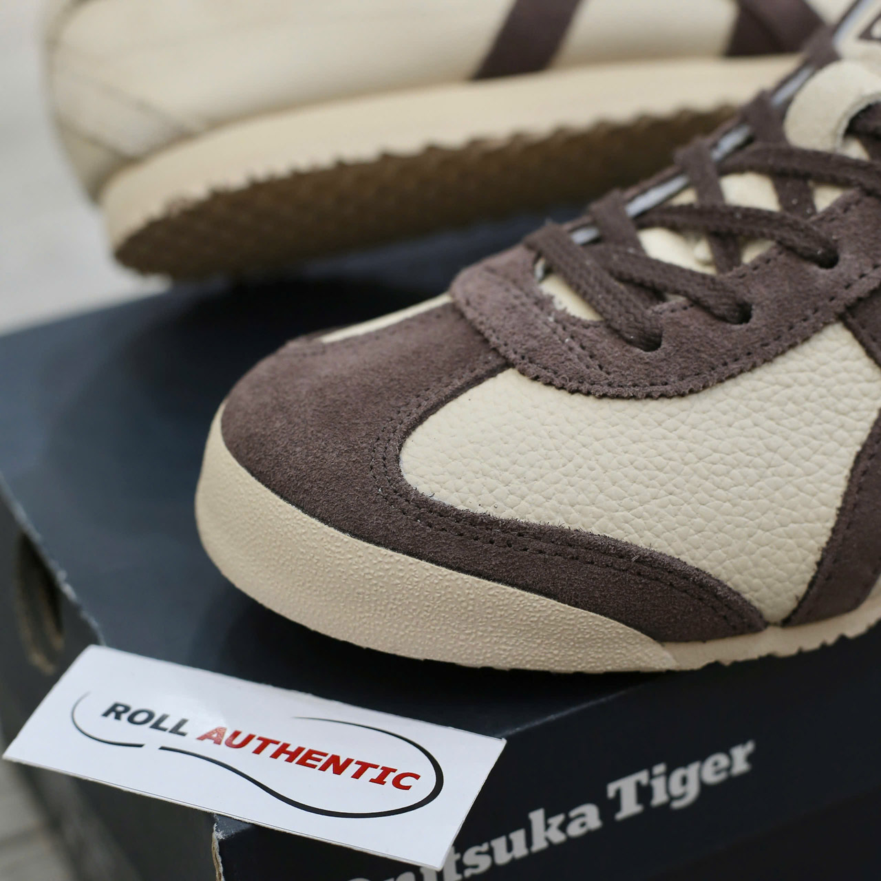 Giày Onitsuka Tiger Mexico 66 Beige Chocolate Brown Real