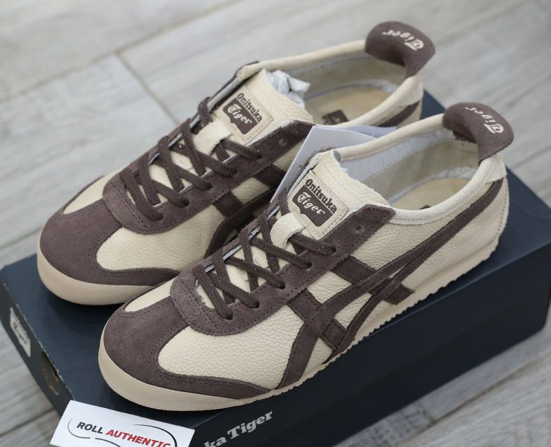 Giày Onitsuka Tiger Mexico 66 Beige Chocolate Brown Real