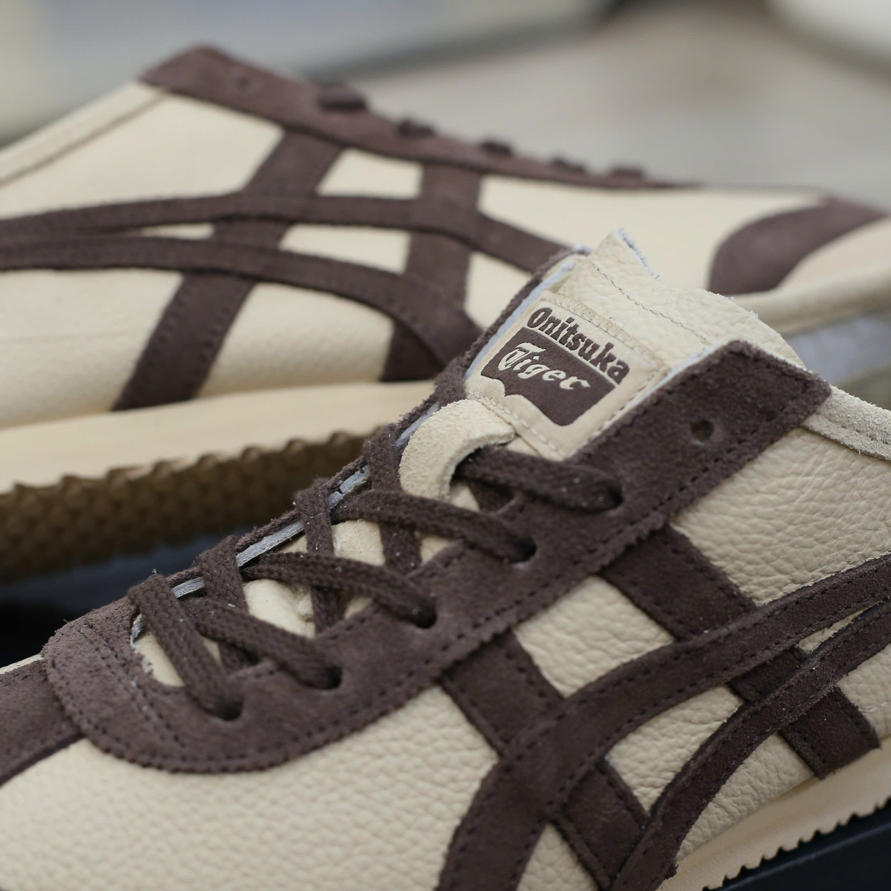 Giày Onitsuka Tiger Mexico 66 Beige Chocolate Brown Real