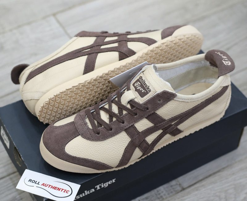 Giày Onitsuka Tiger Mexico 66 Beige Chocolate Brown Real