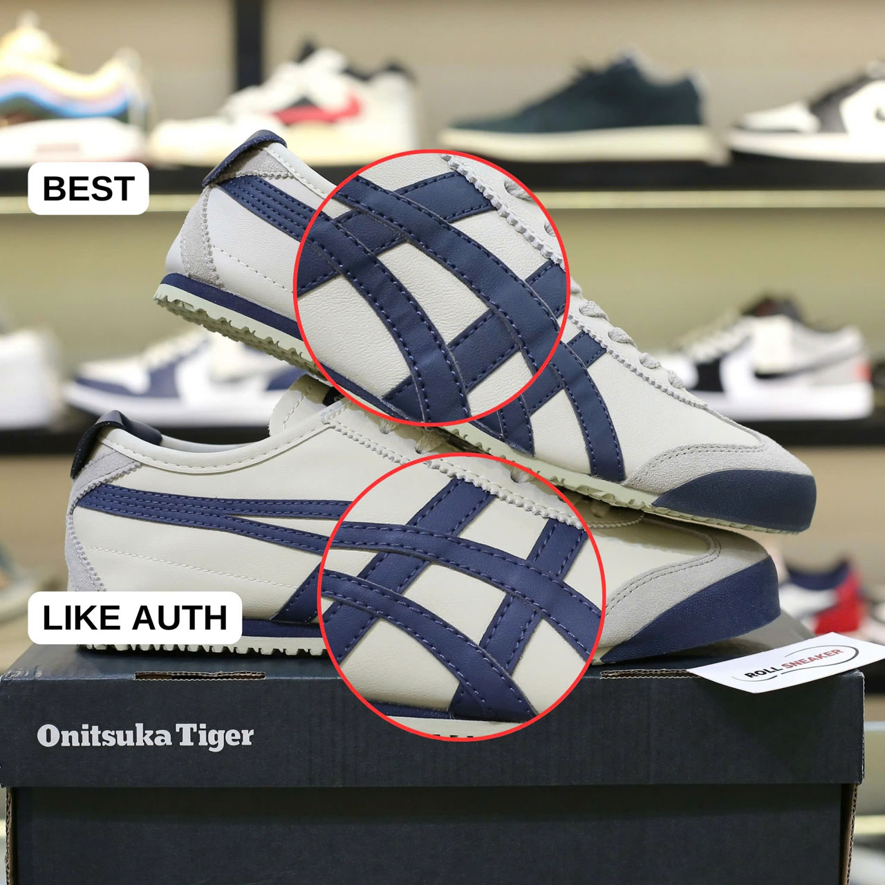So sánh Giày Onitsuka Tiger Mexico 66 ‘Beige Navy’