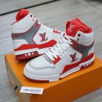Giày Louis Vuitton LV Ankle Trainers 'White Red Grey' Best Quality