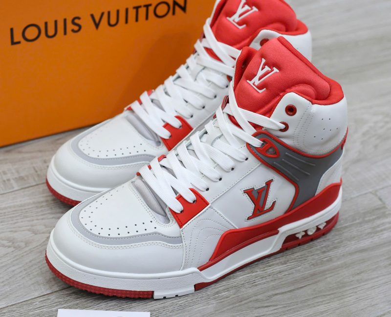 Giày Louis Vuitton LV Ankle Trainers 'White Red Grey' Best Quality