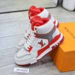 Giày Louis Vuitton LV Ankle Trainers 'White Red Grey' Best Quality