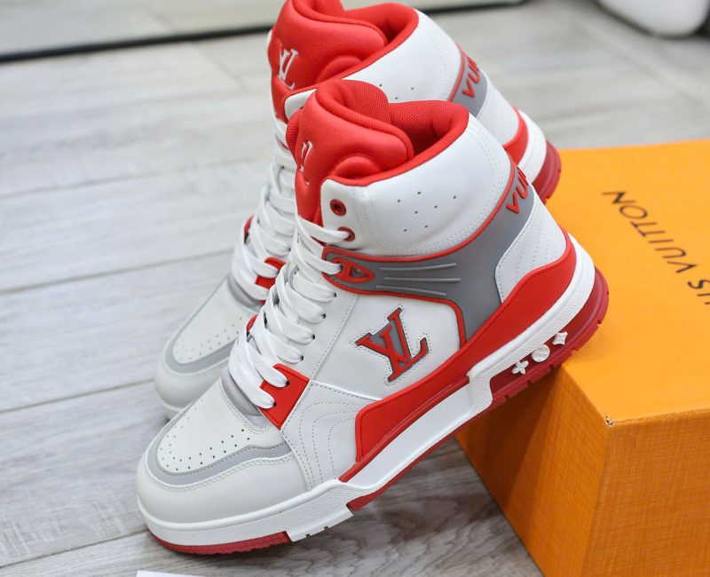 Giày Louis Vuitton LV Ankle Trainers 'White Red Grey' Best Quality