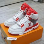 Giày Louis Vuitton LV Ankle Trainers 'White Red Grey' Best Quality
