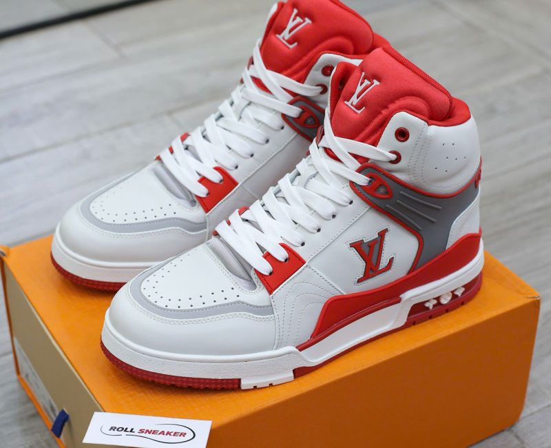 Giày Louis Vuitton LV Ankle Trainers 'White Red Grey' Best Quality