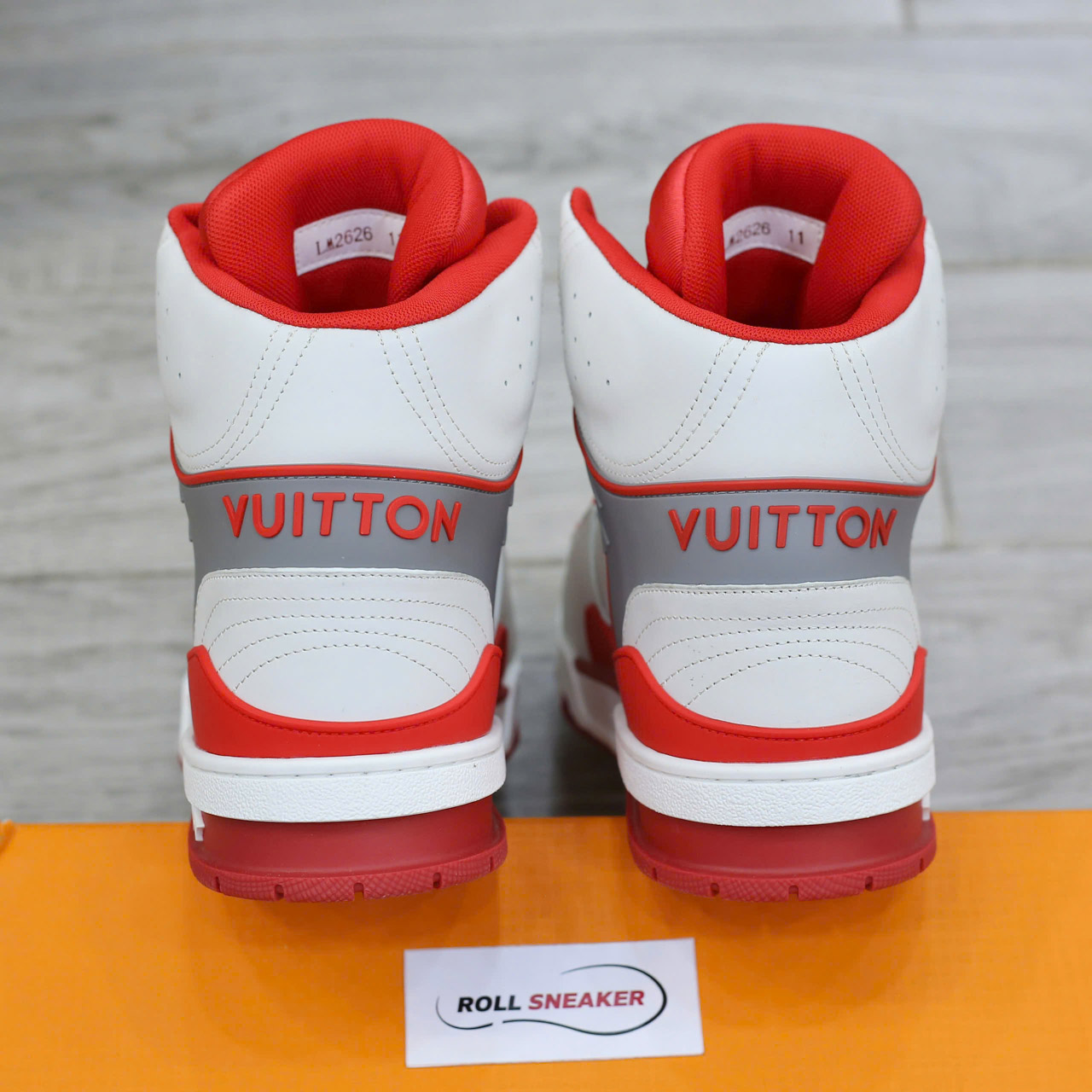 Giày Louis Vuitton LV Ankle Trainers 'White Red Grey' Best Quality