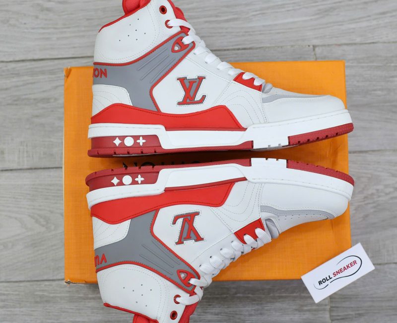 Giày Louis Vuitton LV Ankle Trainers 'White Red Grey' Best Quality