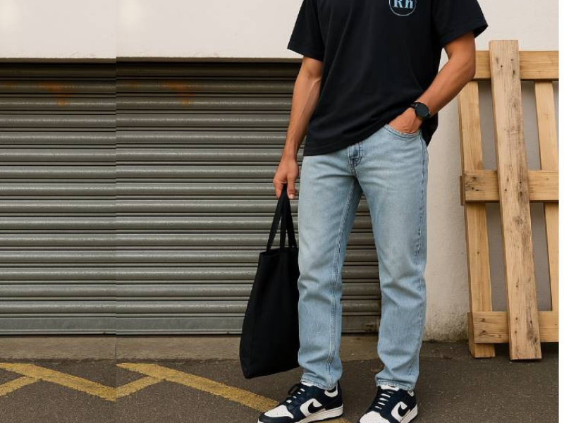 Cách phối đồ với giày Jordan cổ thấp áo phông jean