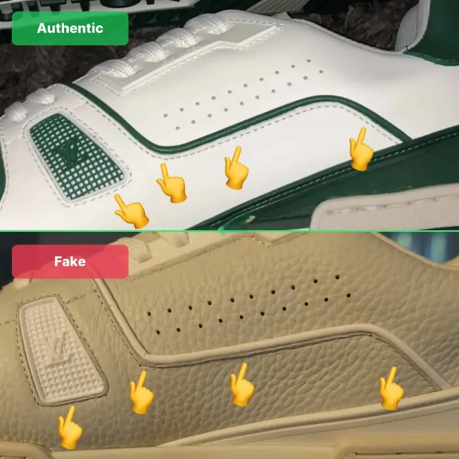 Đường khâu tỉ mỉ và đều – chi tiết dễ nhận ra LV Trainer thật và fake.