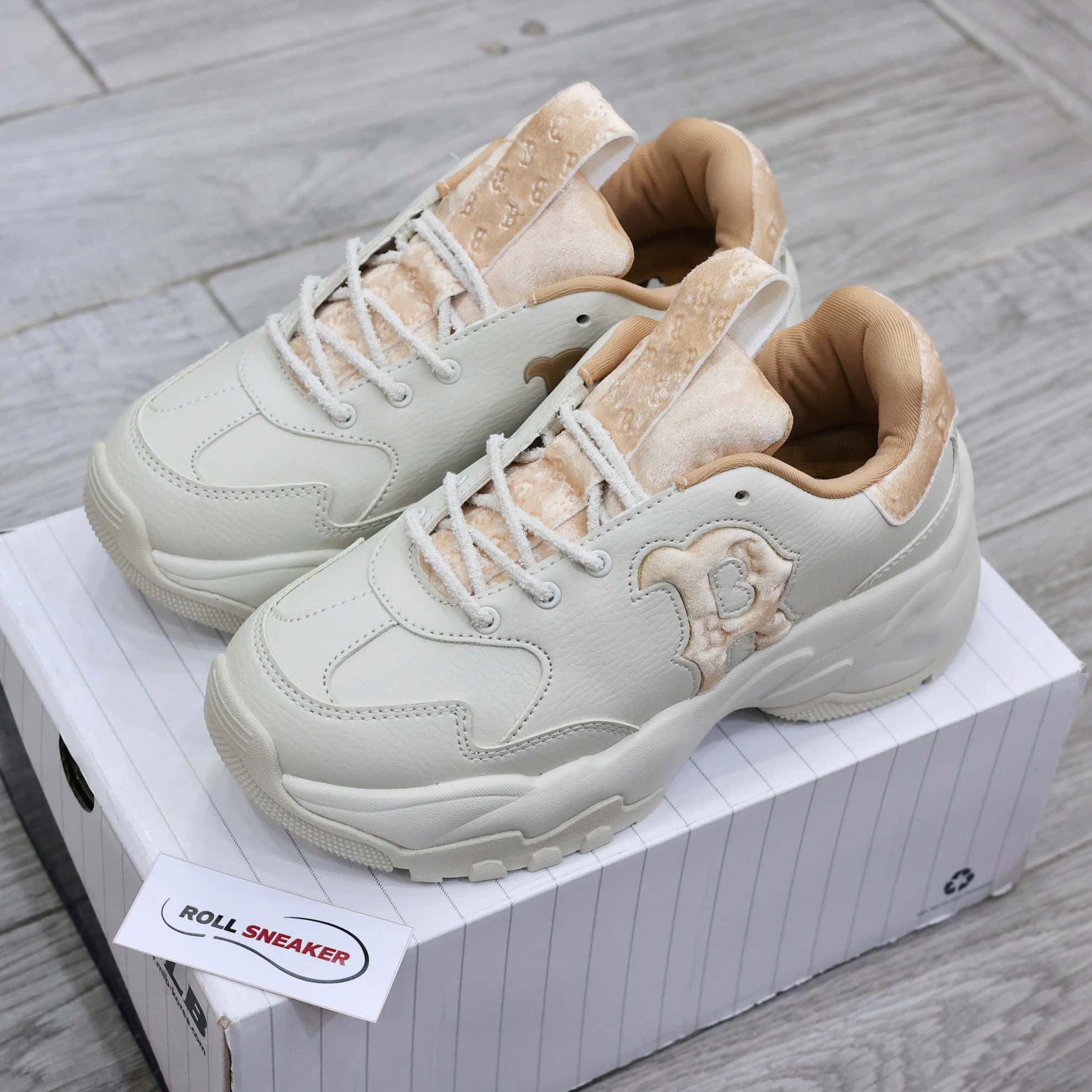 Giày MLB Korea BigBall Chunky Window Velvet Mono Boston Red Sox Brown Best Quality