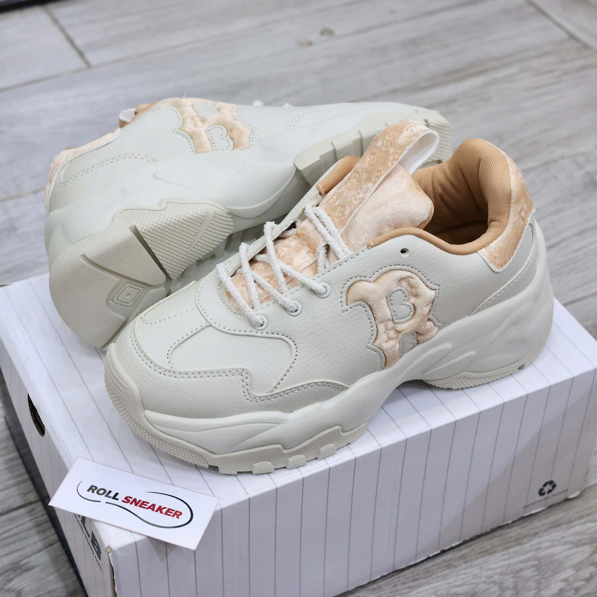 Giày MLB Korea BigBall Chunky Window Velvet Mono Boston Red Sox Brown Best Quality