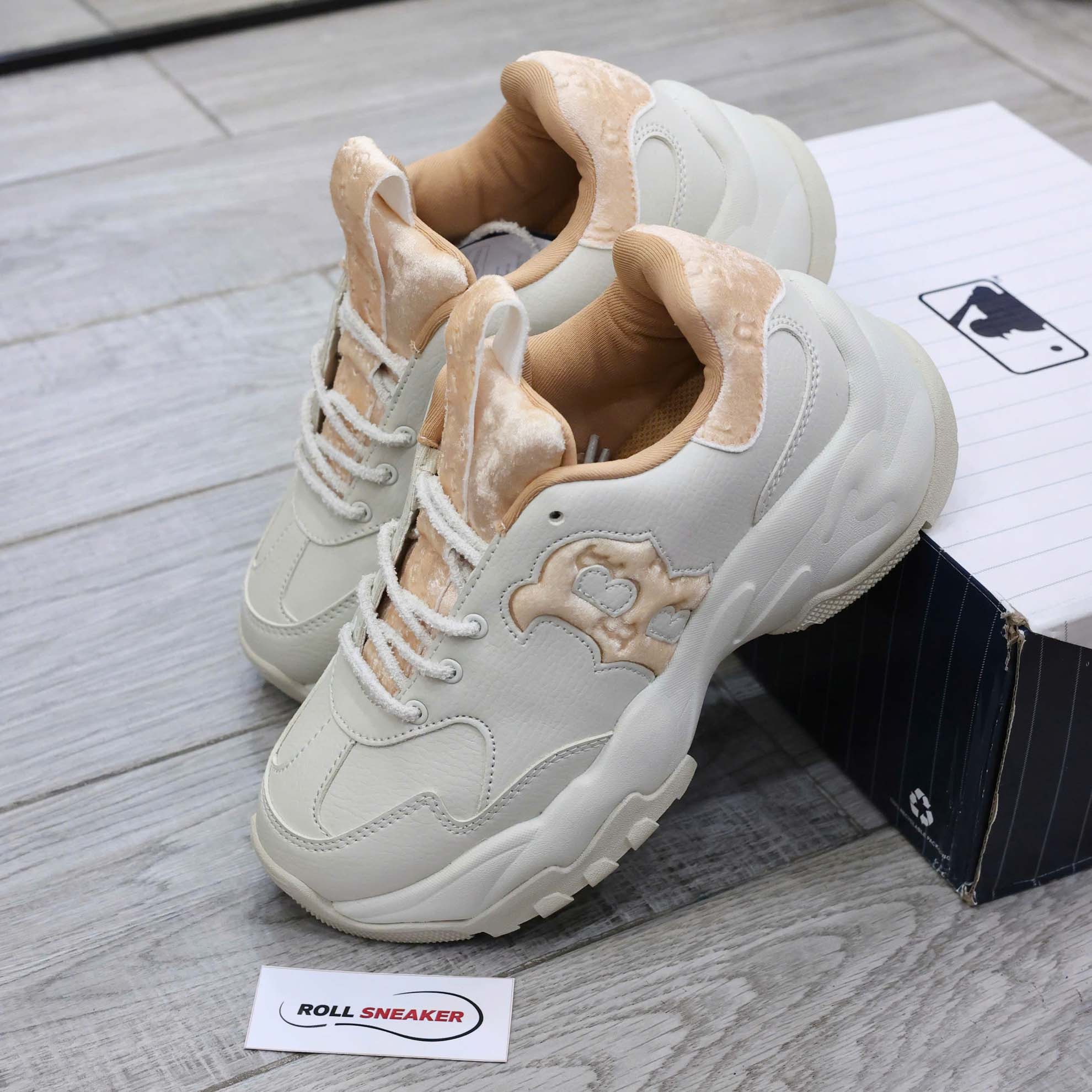 Giày MLB Korea BigBall Chunky Window Velvet Mono Boston Red Sox Brown Best Quality