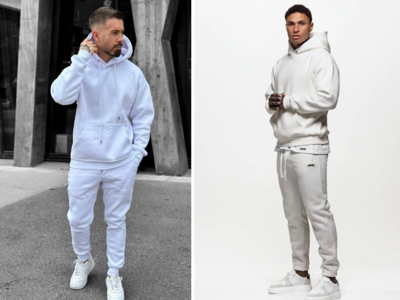 Giày Trainer phối cùng quần jogger và áo hoodie