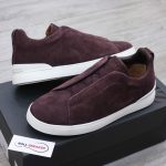 Giày Zegna Rust Suede Triple Stitch Best Quality