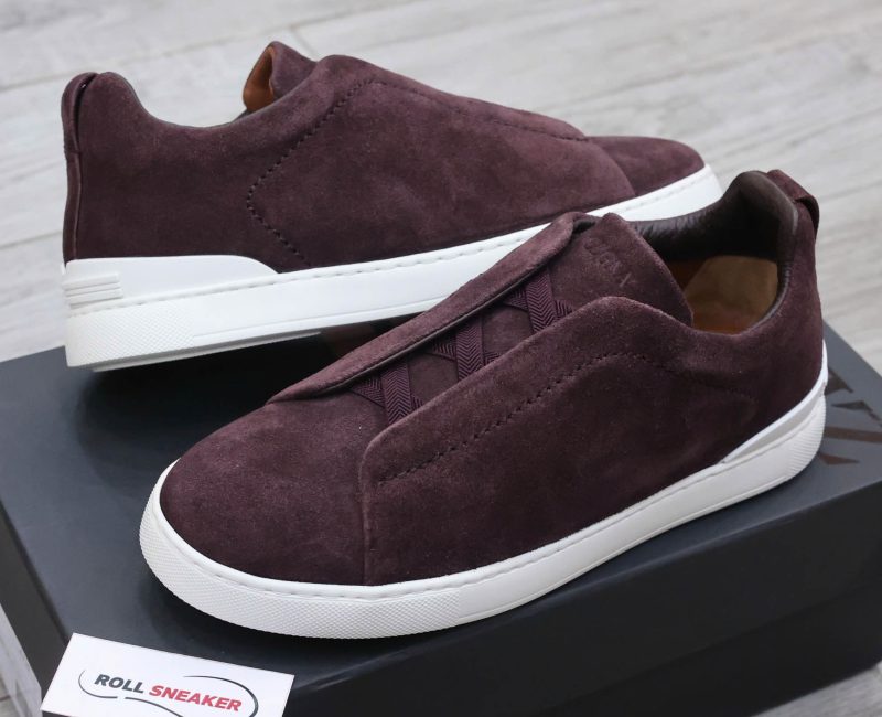 Giày Zegna Rust Suede Triple Stitch Best Quality