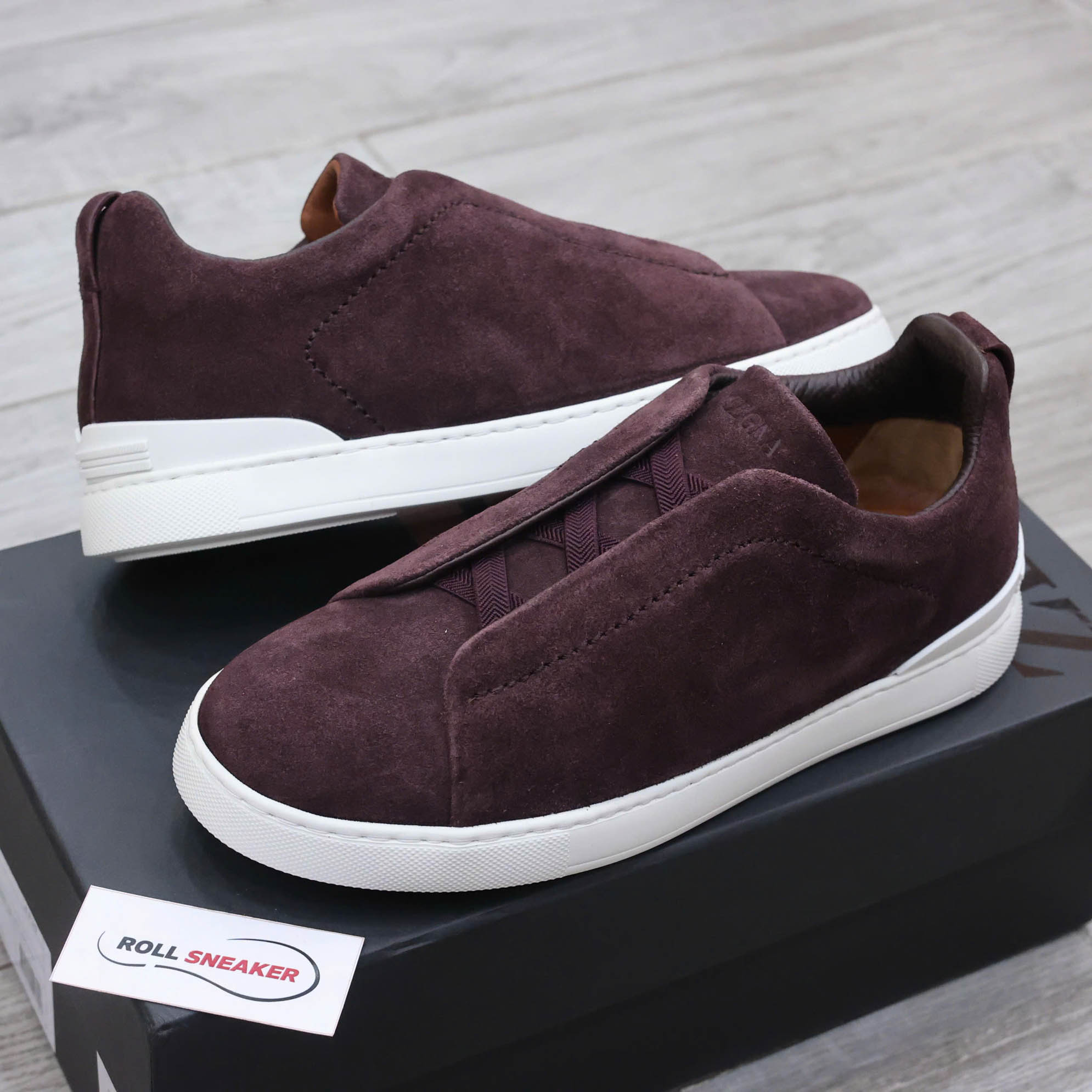 Giày Zegna Rust Suede Triple Stitch Best Quality