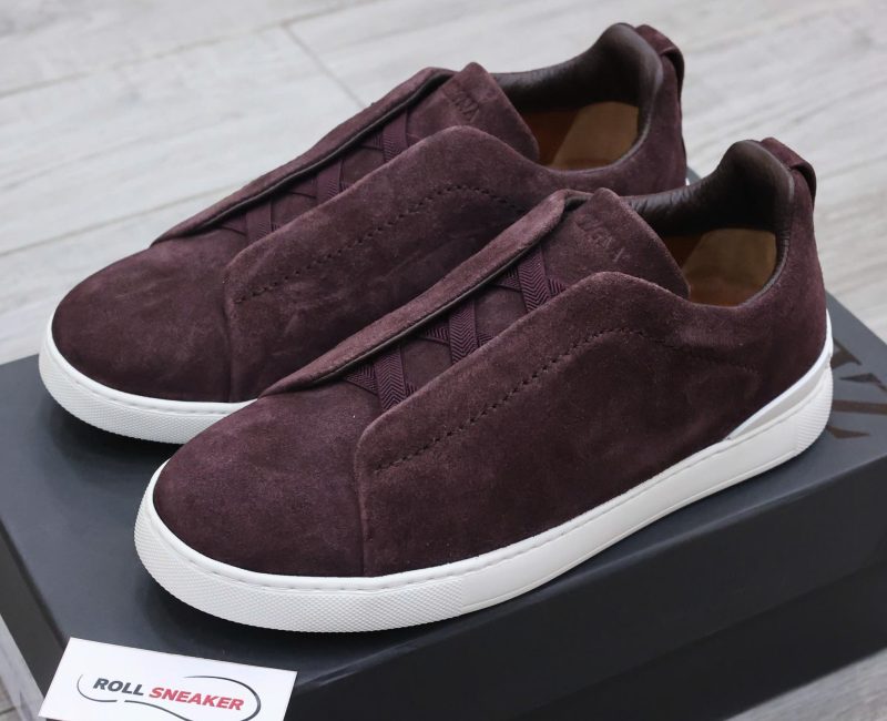 Giày Zegna Rust Suede Triple Stitch Best Quality