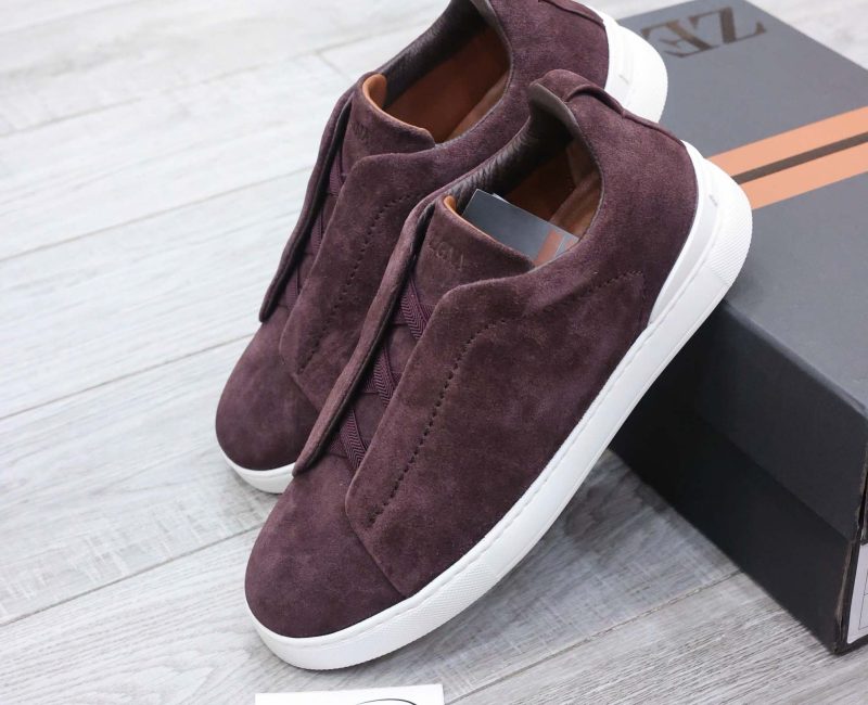 Giày Zegna Rust Suede Triple Stitch Best Quality