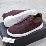 Giày Zegna Rust Suede Triple Stitch Best Quality