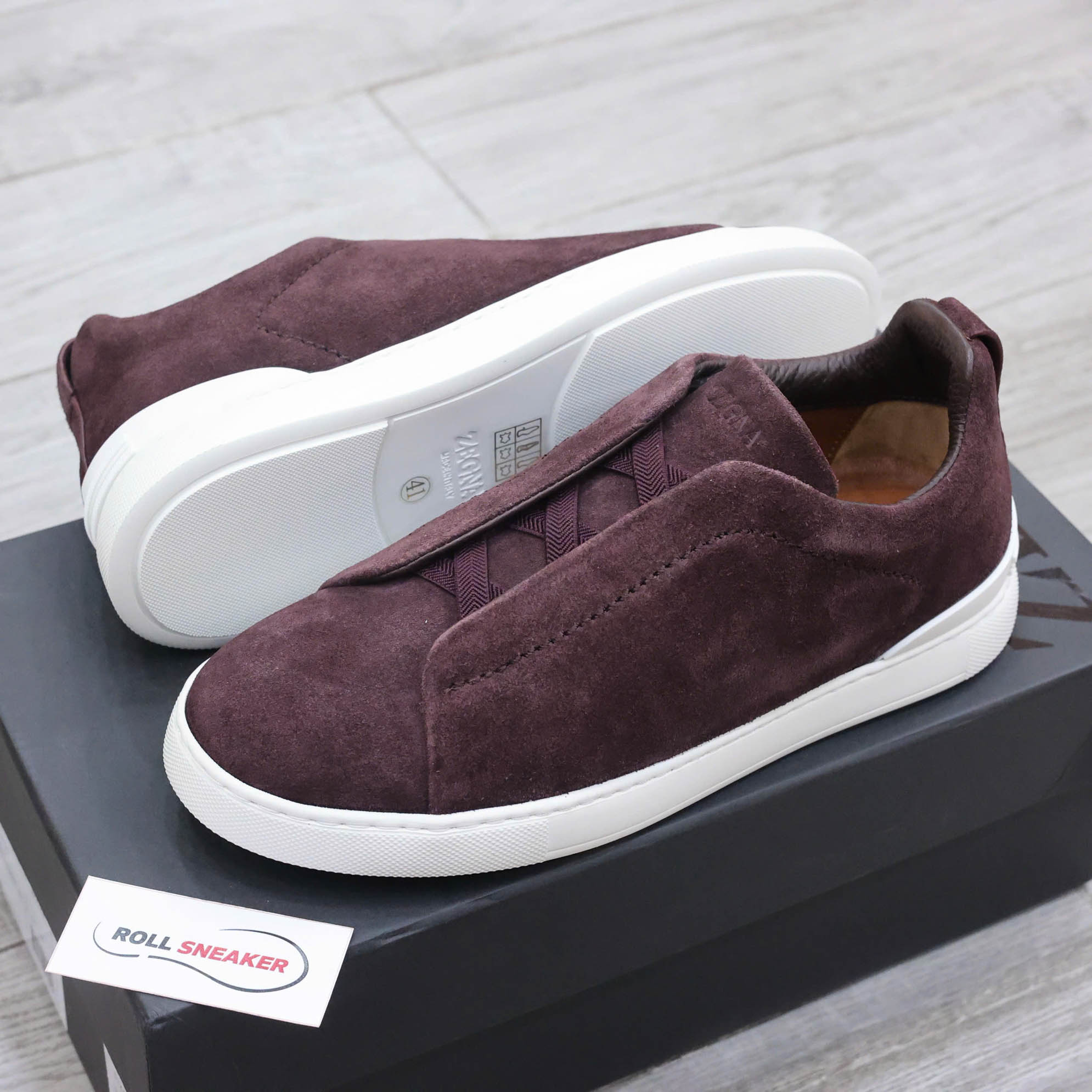 Giày Zegna Rust Suede Triple Stitch Best Quality