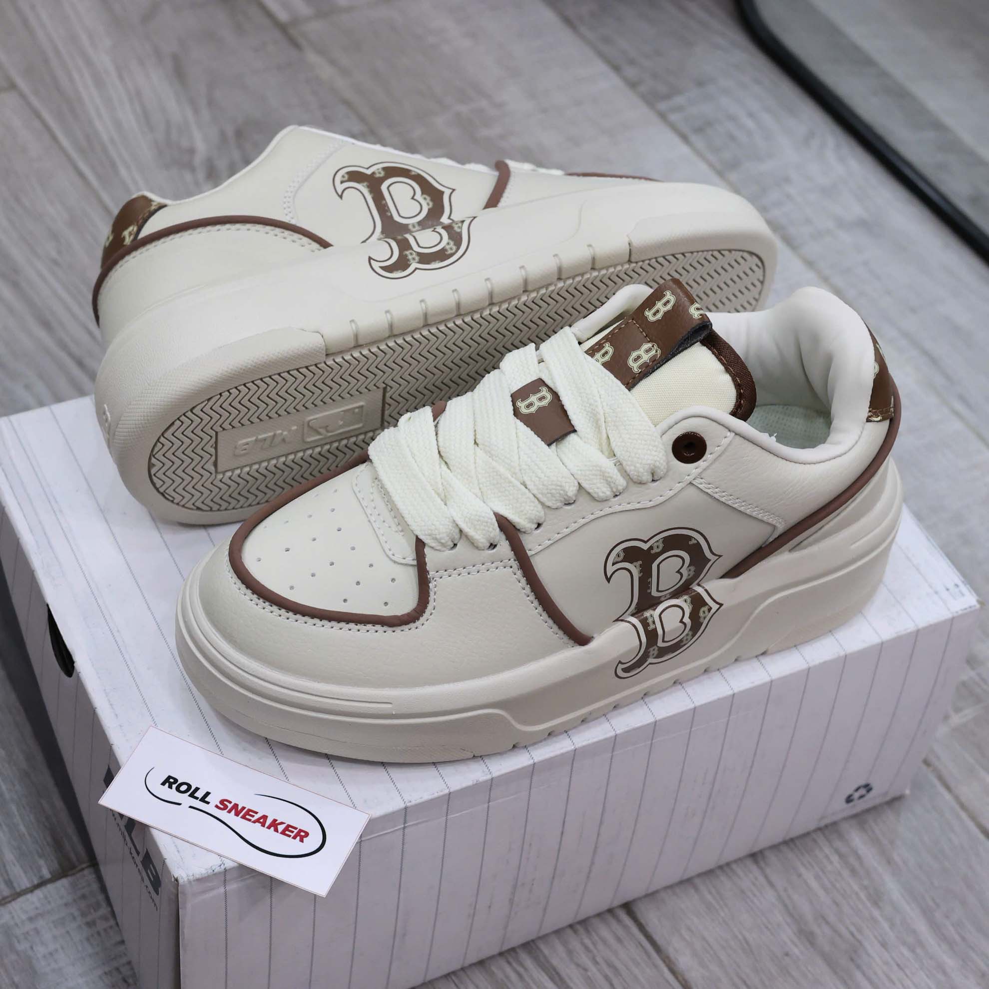 Giày MLB Chunky Liner Classic Monogram Boston Red Sox Brown Best Quality