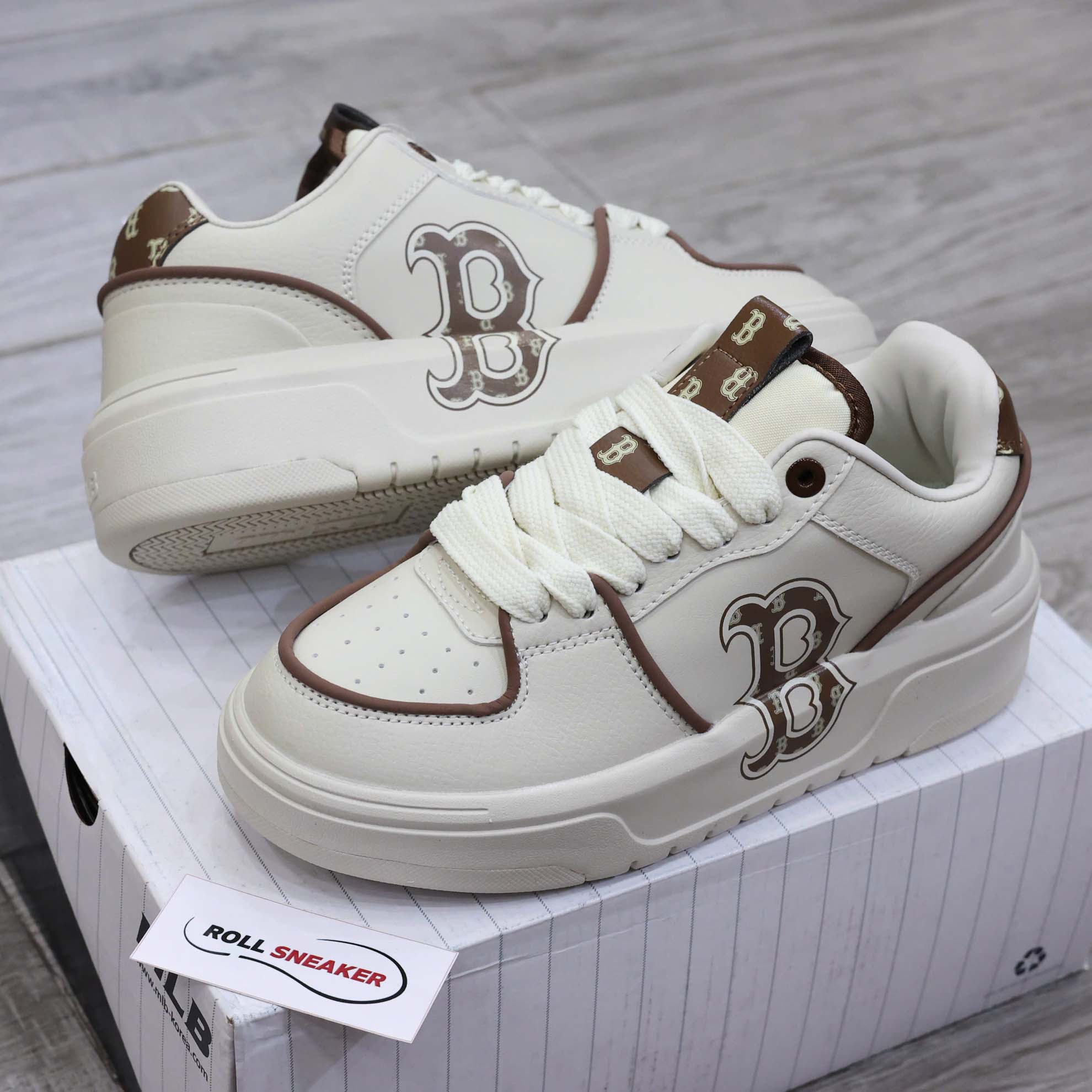 Giày MLB Chunky Liner Classic Monogram Boston Red Sox Brown Best Quality