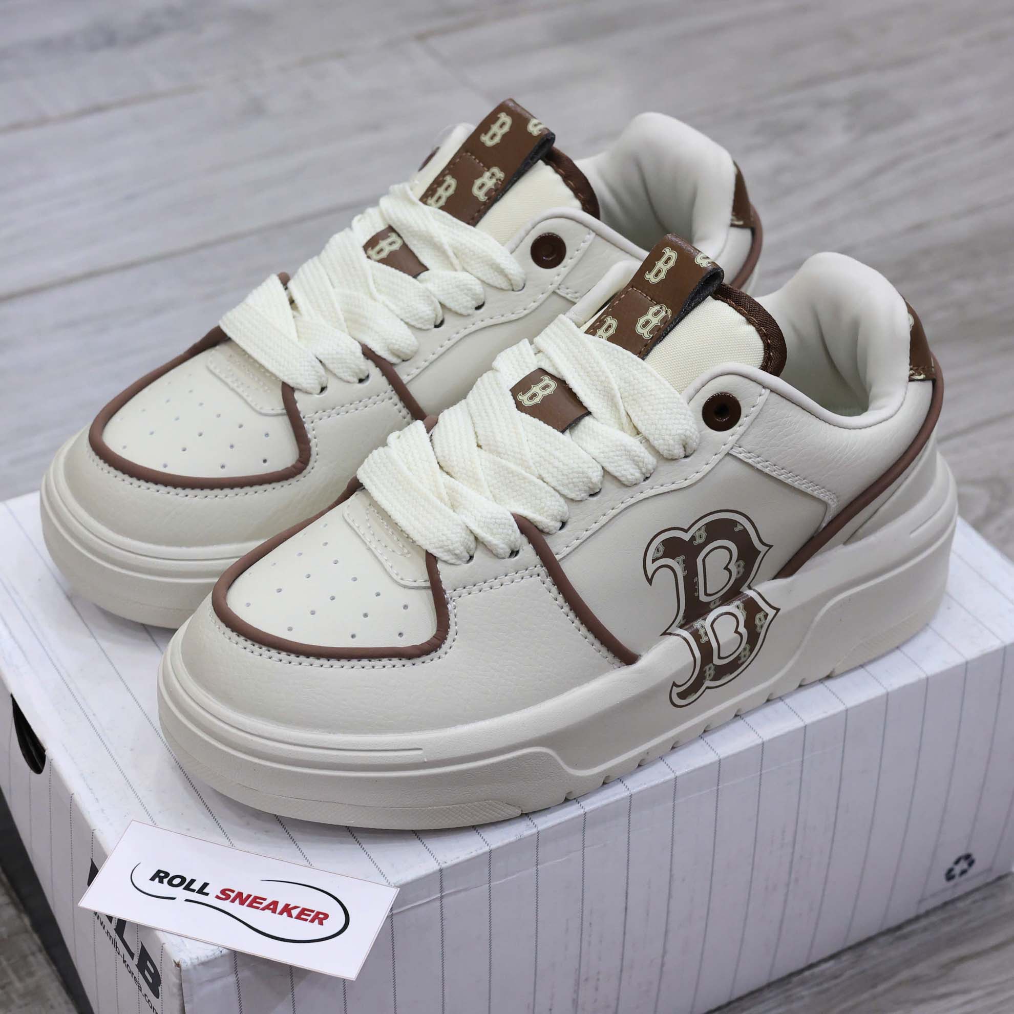 Giày MLB Chunky Liner Classic Monogram Boston Red Sox Brown Best Quality