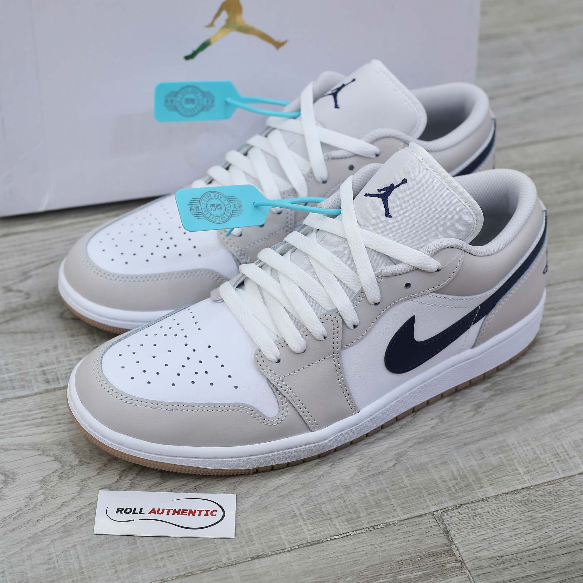 Nike Air Jordan 1 Low Midnight Navy Neutral Grey Real