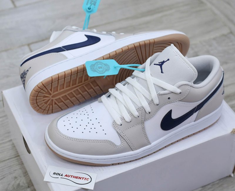 Nike Air Jordan 1 Low Midnight Navy Neutral Grey Real