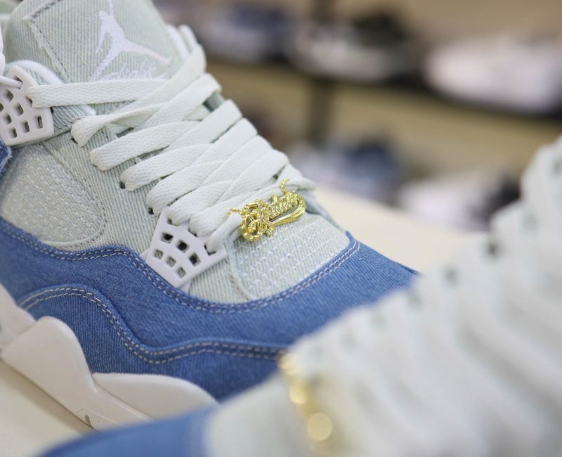Giày Nike Air Jordan 4 Retro TEX Denim Worn Blue Like Auth