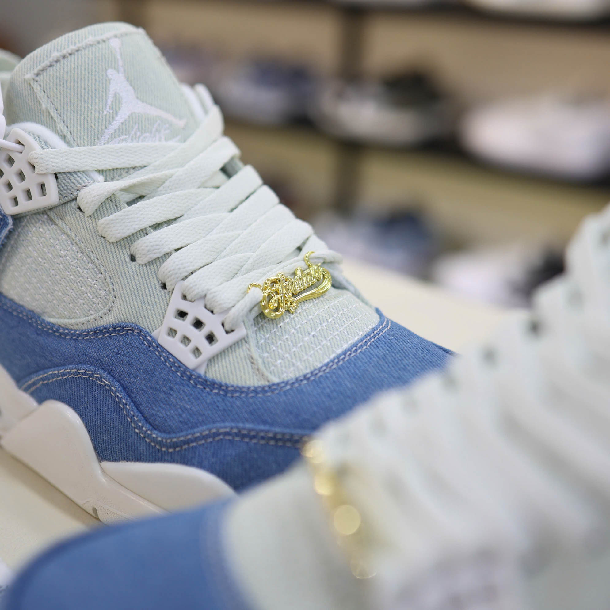 Giày Nike Air Jordan 4 Retro TEX Denim Worn Blue Like Auth