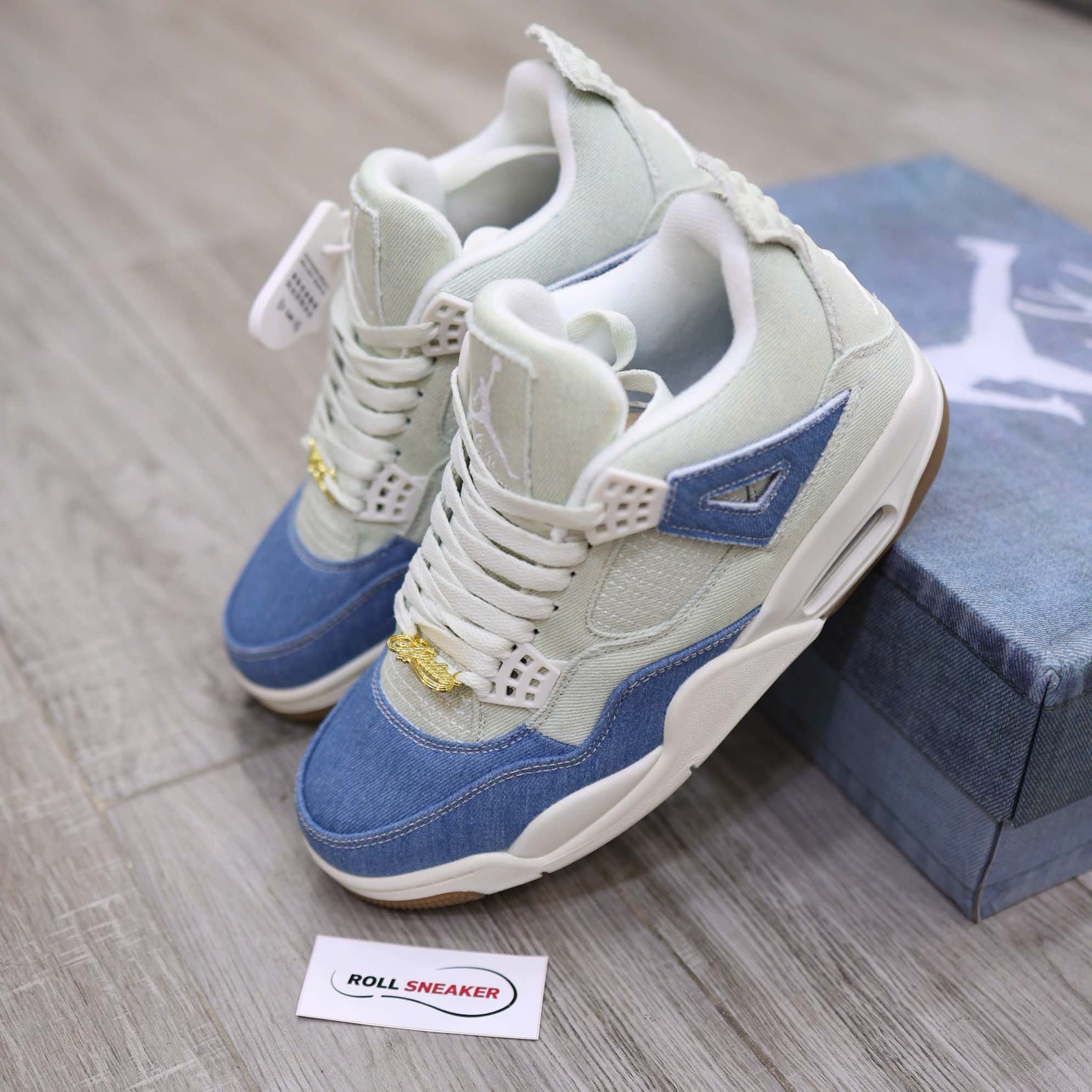 Giày Nike Air Jordan 4 Retro TEX Denim Worn Blue Like Auth