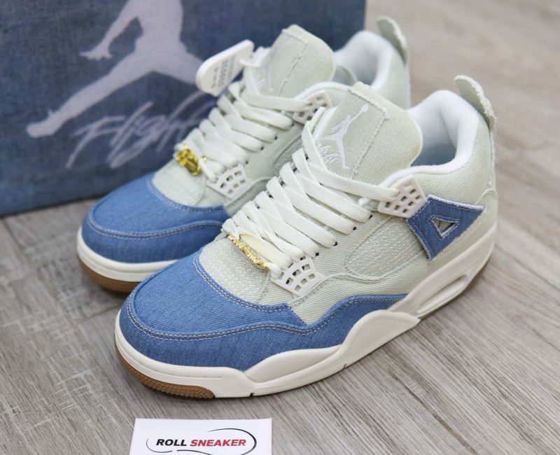 Giày Nike Air Jordan 4 Retro TEX Denim Worn Blue Like Auth