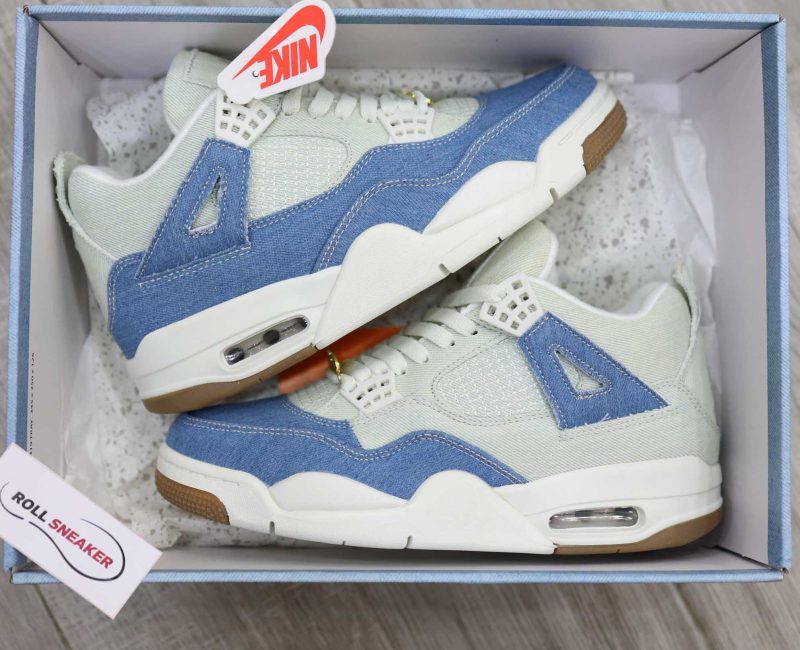 Giày Nike Air Jordan 4 Retro TEX Denim Worn Blue Like Auth