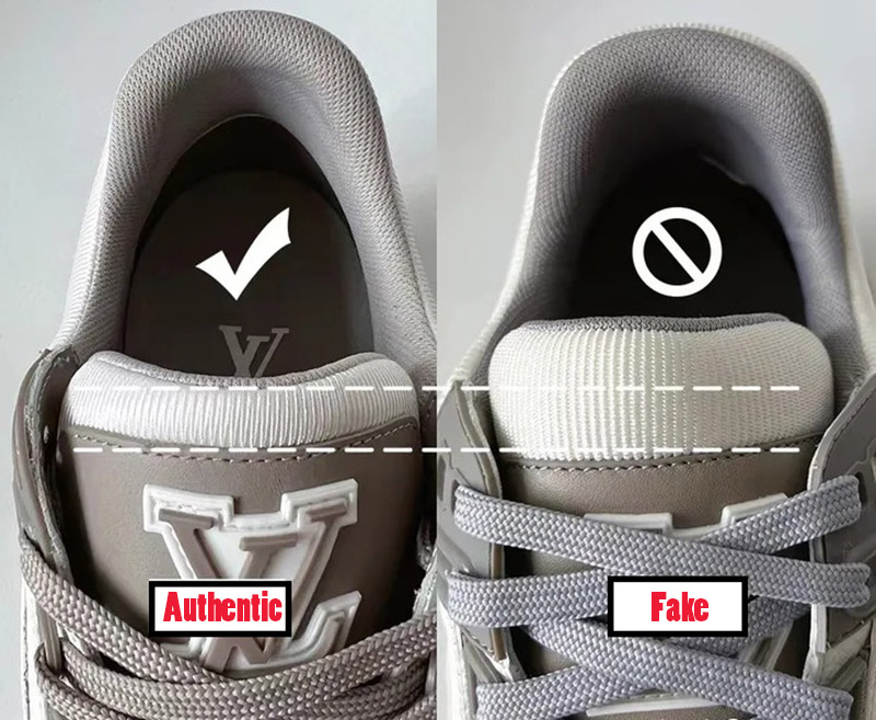 Lưỡi gà mỏng, logo sắc nét – chi tiết fake thường thô và to bè.