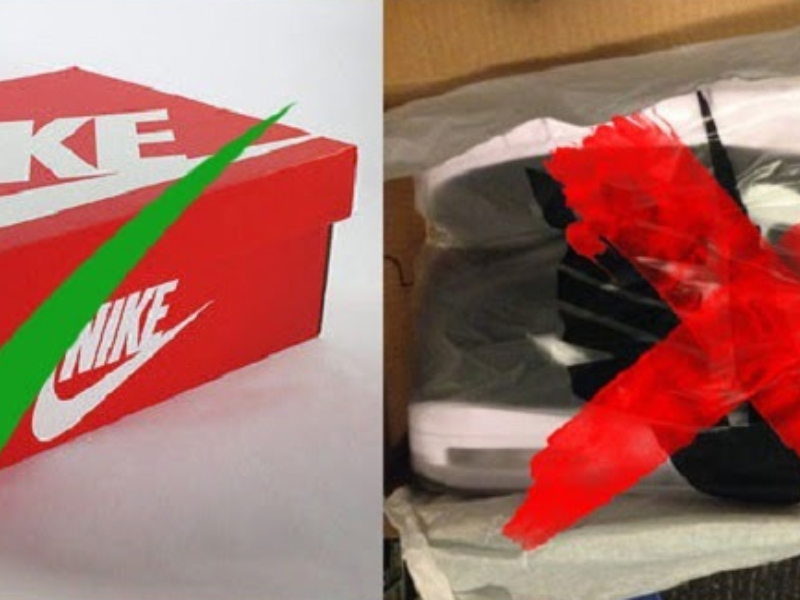So sánh hộp giày Nike thật và giả