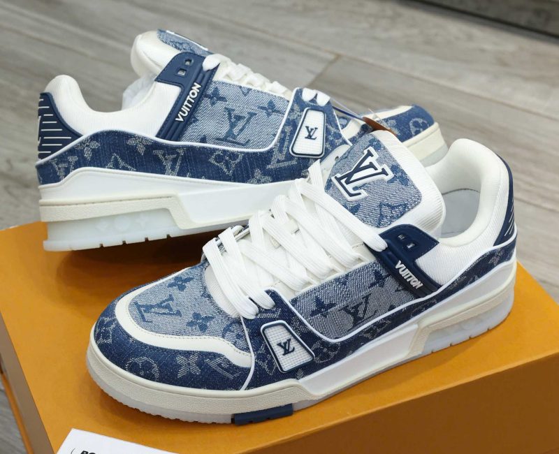 Giày Louis Vuitton Trainer Sneaker Blue Best Quality