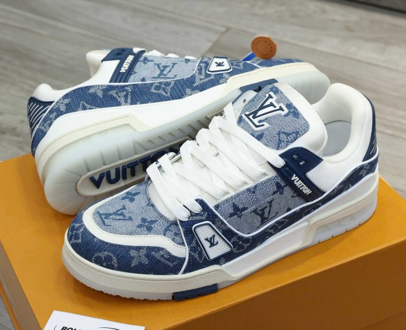 Giày Louis Vuitton Trainer Sneaker Blue Best Quality