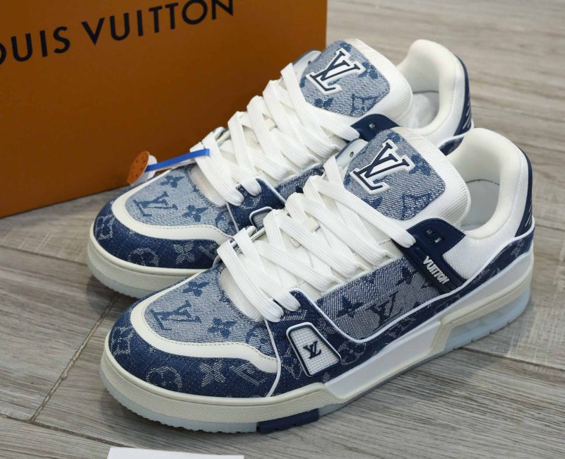Giày Louis Vuitton Trainer Sneaker Blue Best Quality