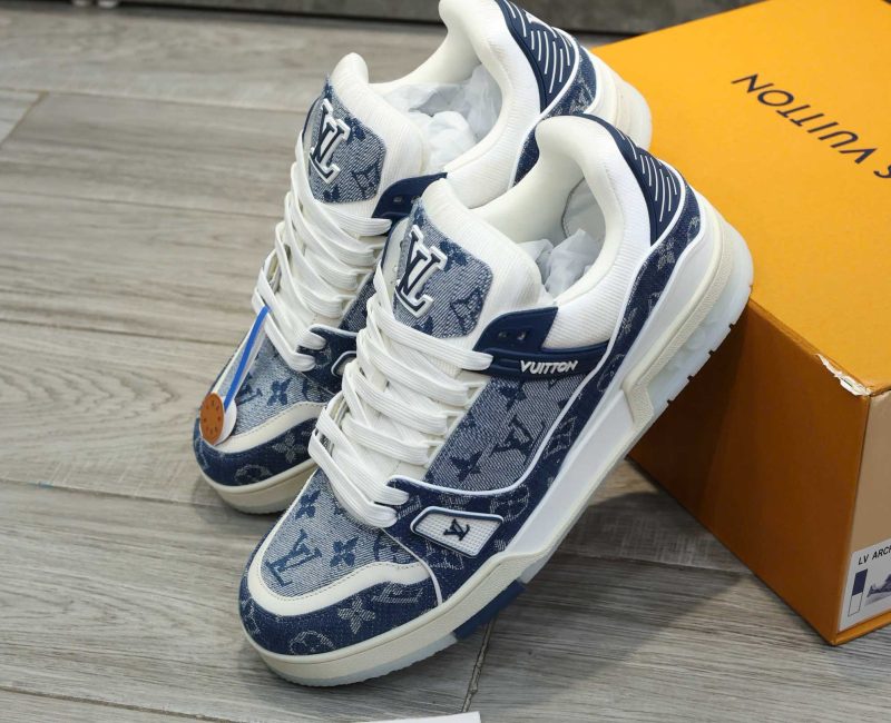 Giày Louis Vuitton Trainer Sneaker Blue Best Quality