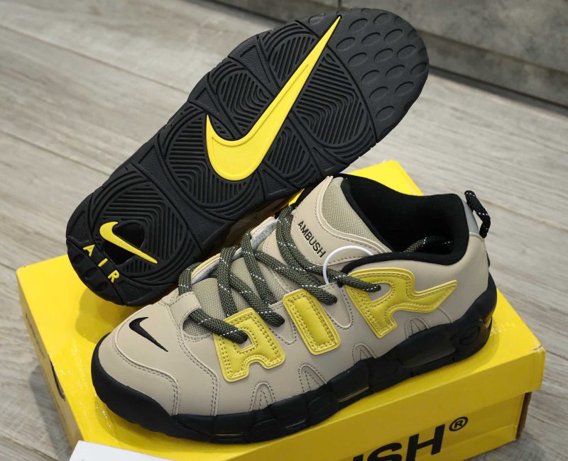Giày Nike x AMBUSH Air More Uptempo Low "Limestone" Best Quality