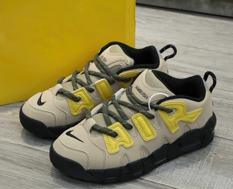 Giày Nike x AMBUSH Air More Uptempo Low "Limestone" Best Quality