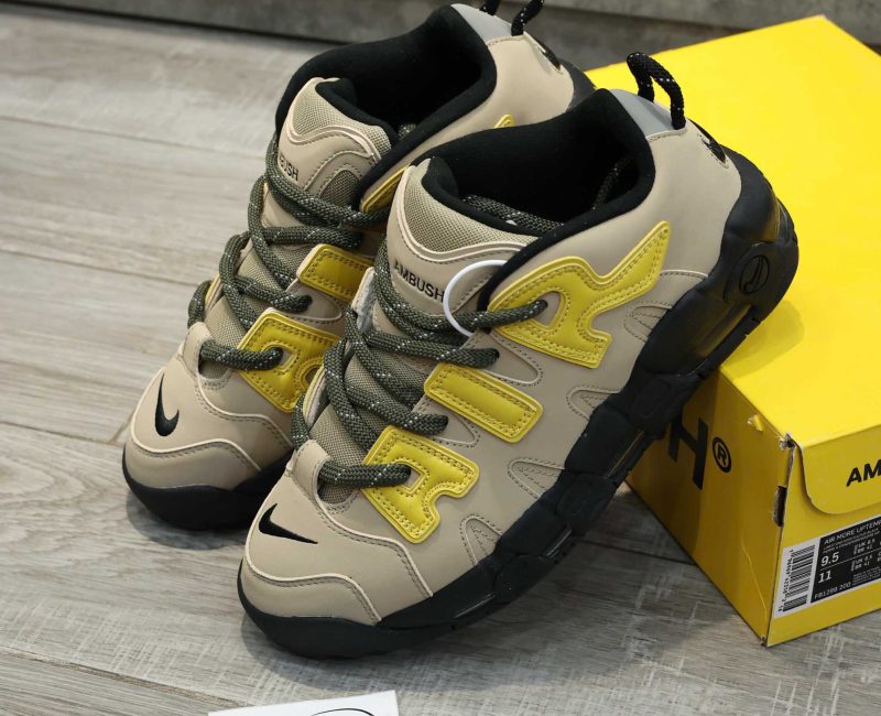 Giày Nike x AMBUSH Air More Uptempo Low "Limestone" Best Quality